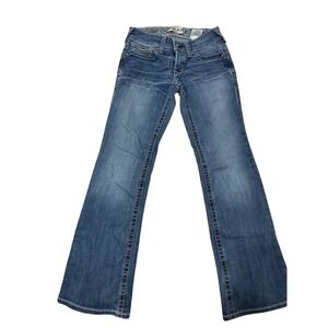 Ariat REAL Denim Womens 27S Medium Wash Bootcut Western Riding Jeans Stretch
